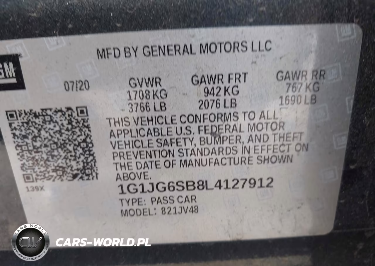 2020 Chevrolet Sonic Fwd 1Fl 5-Door VIN:1G1JG6SB8L4127912 - 9