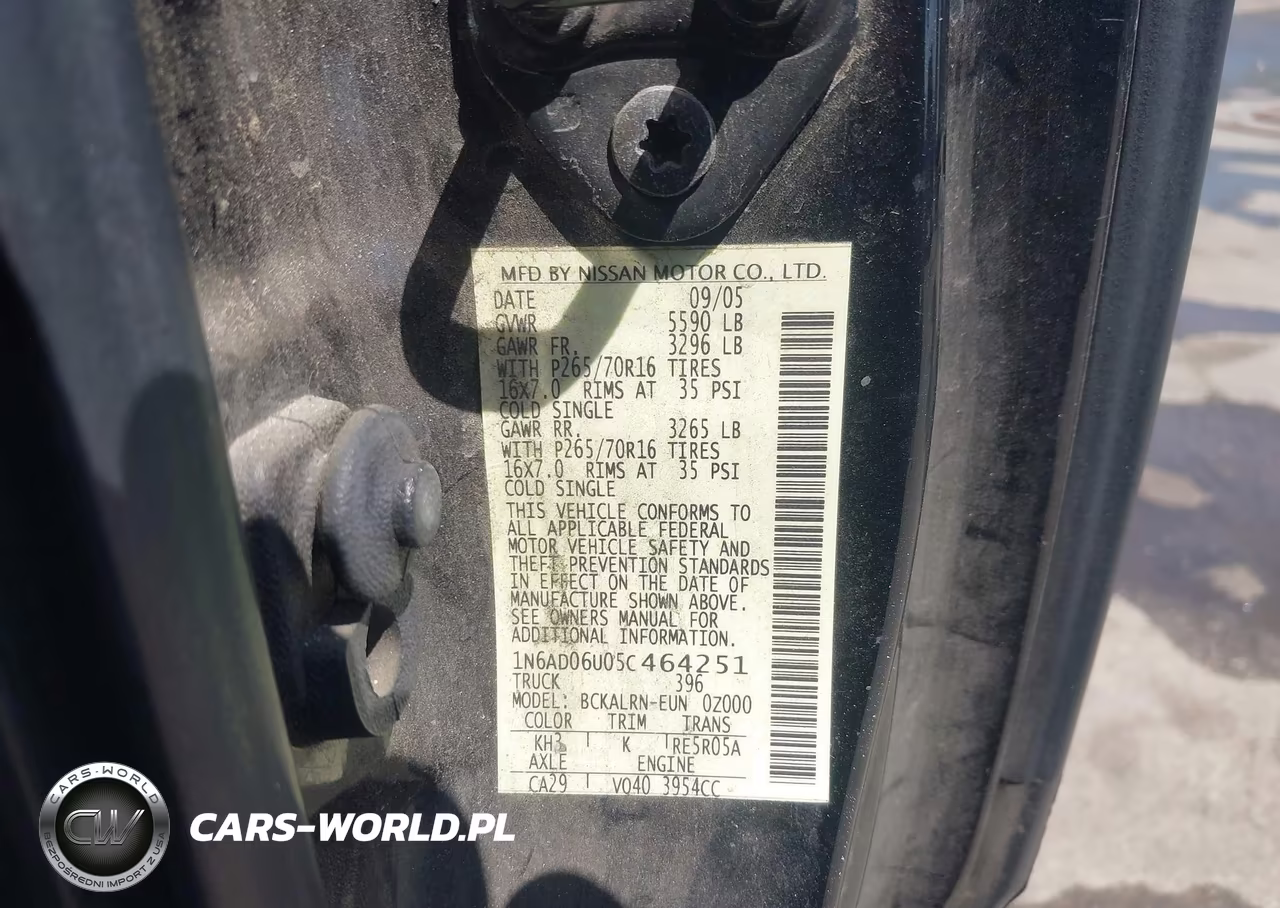 2005 Nissan Frontier Se VIN:1N6AD06U05C464251 - 9