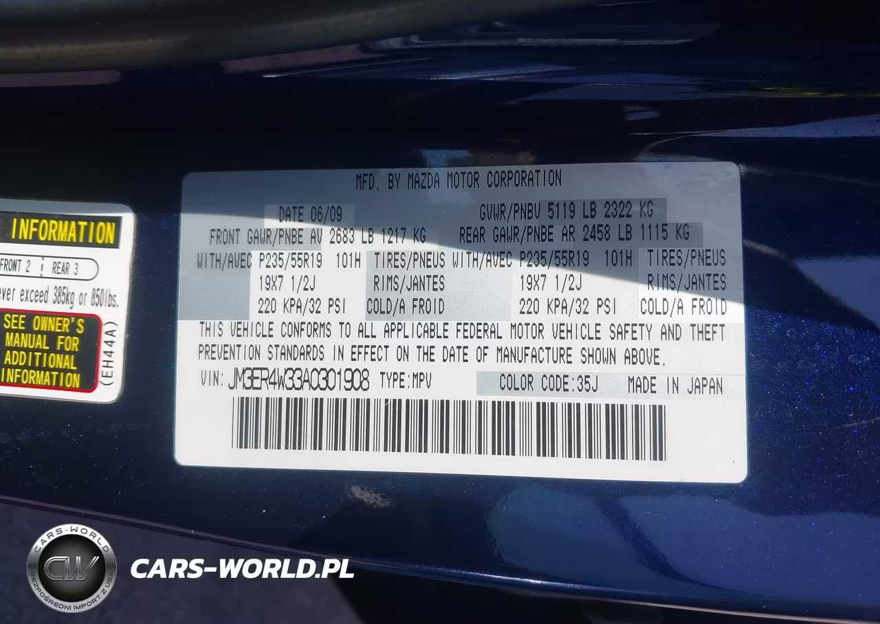 2010 Mazda Cx-7 S Grand Touring VIN:JM3ER4W33A0301908 - 9