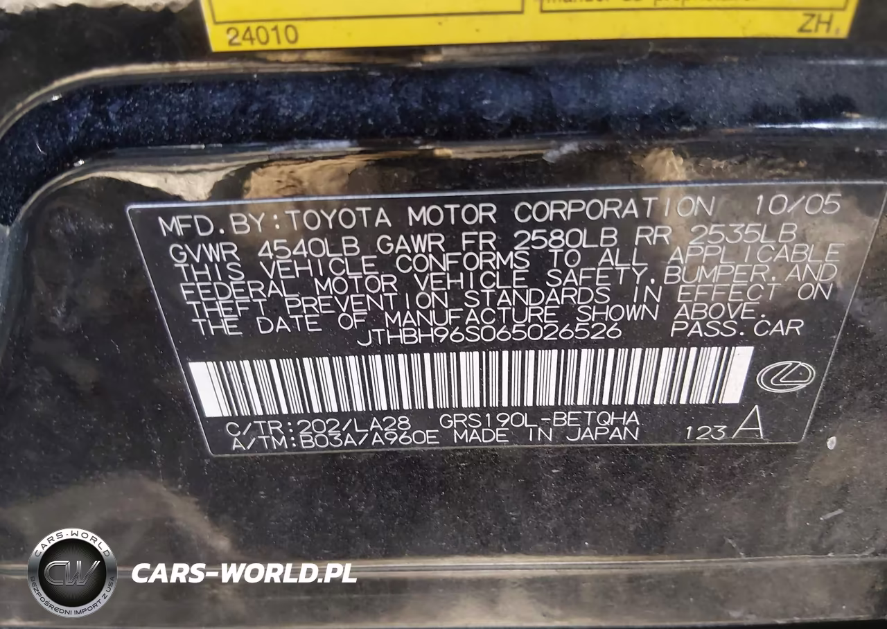 2006 Lexus Gs 300 VIN:JTHBH96S065026526 - 9