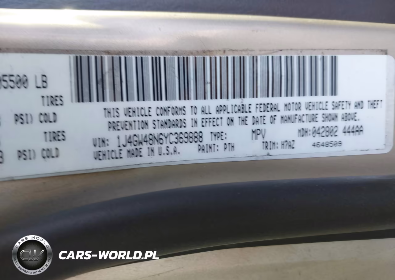 2000 Jeep Grand Cherokee Laredo VIN:1J4GW48N6YC369888 - 9
