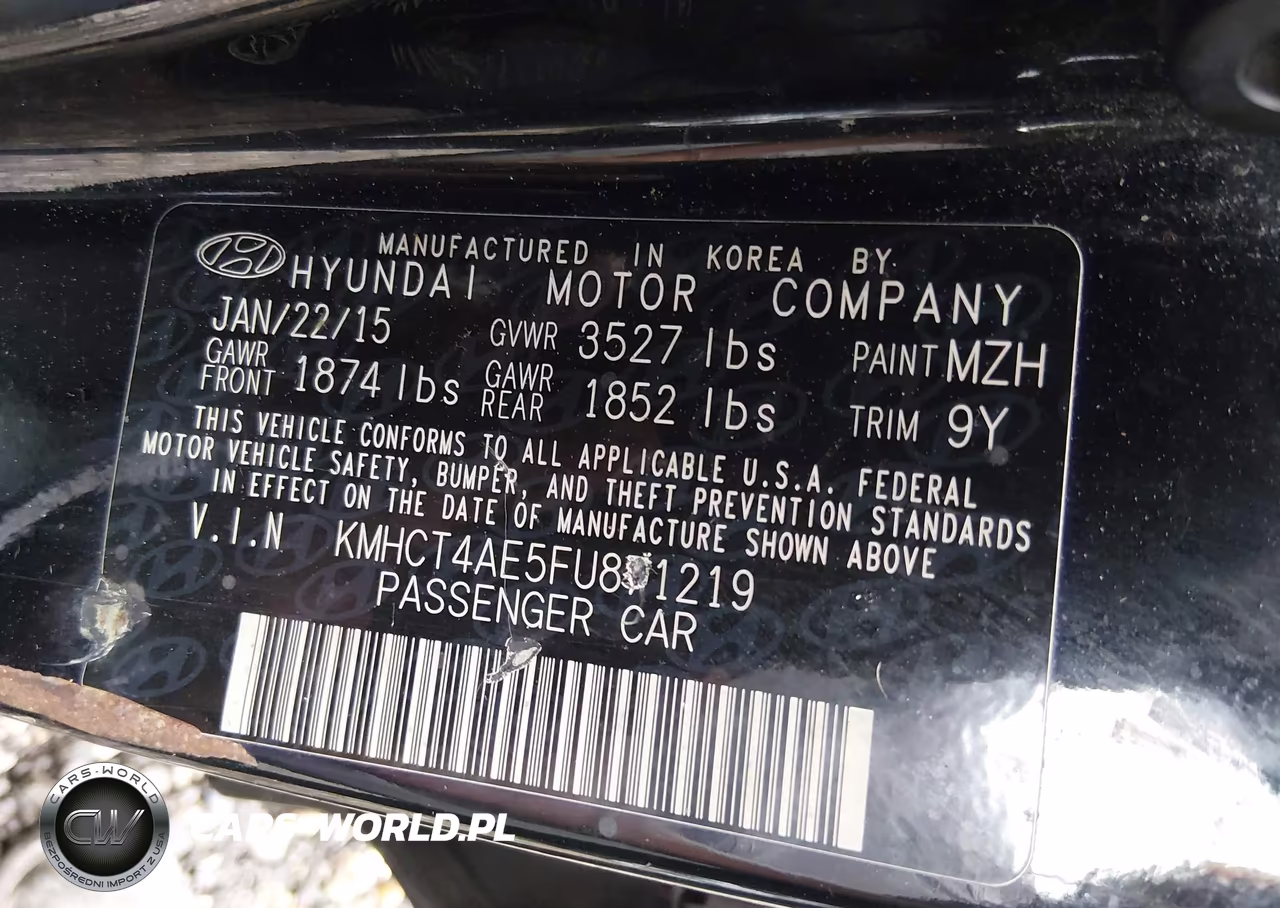 2015 Hyundai Accent Gls VIN:KMHCT4AE5FU871219 - 9