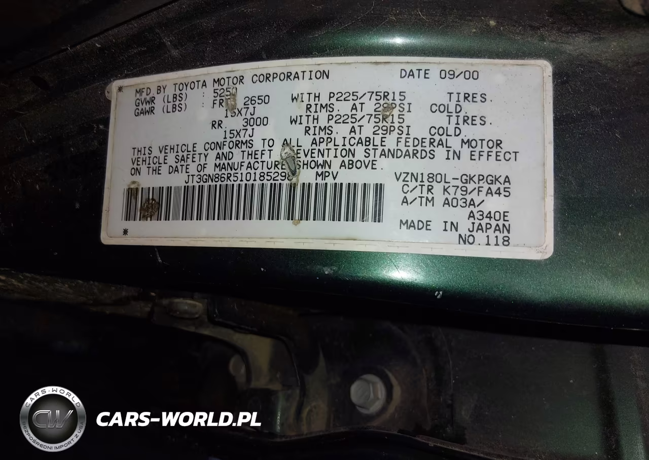 2001 Toyota 4Runner Sr5 V6 VIN:JT3GN86R510185298 - 9