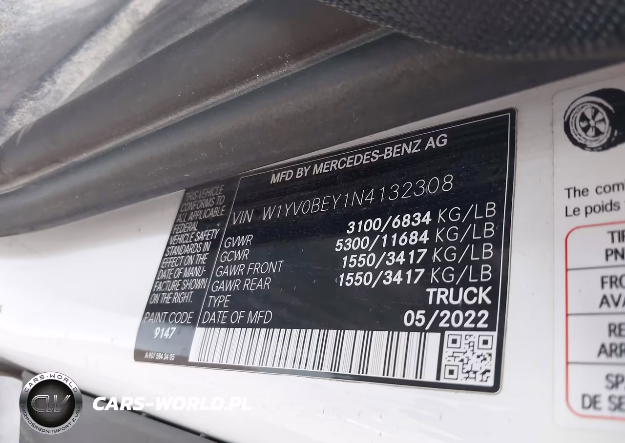 2022 Mercedes-Benz Metris VIN:W1YV0BEY1N4132308 - 9