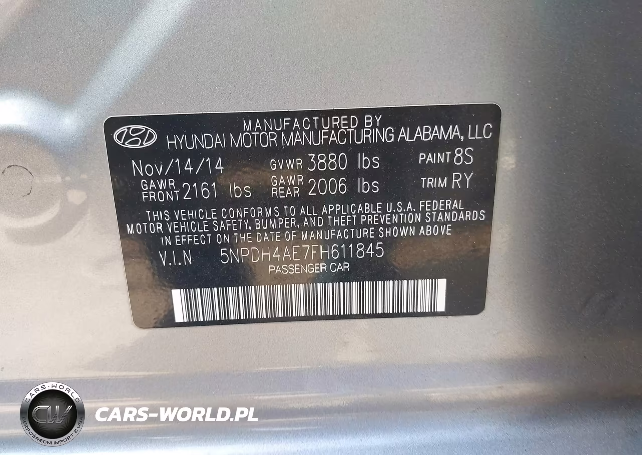 2015 Hyundai Elantra Se VIN:5NPDH4AE7FH611845 - 9