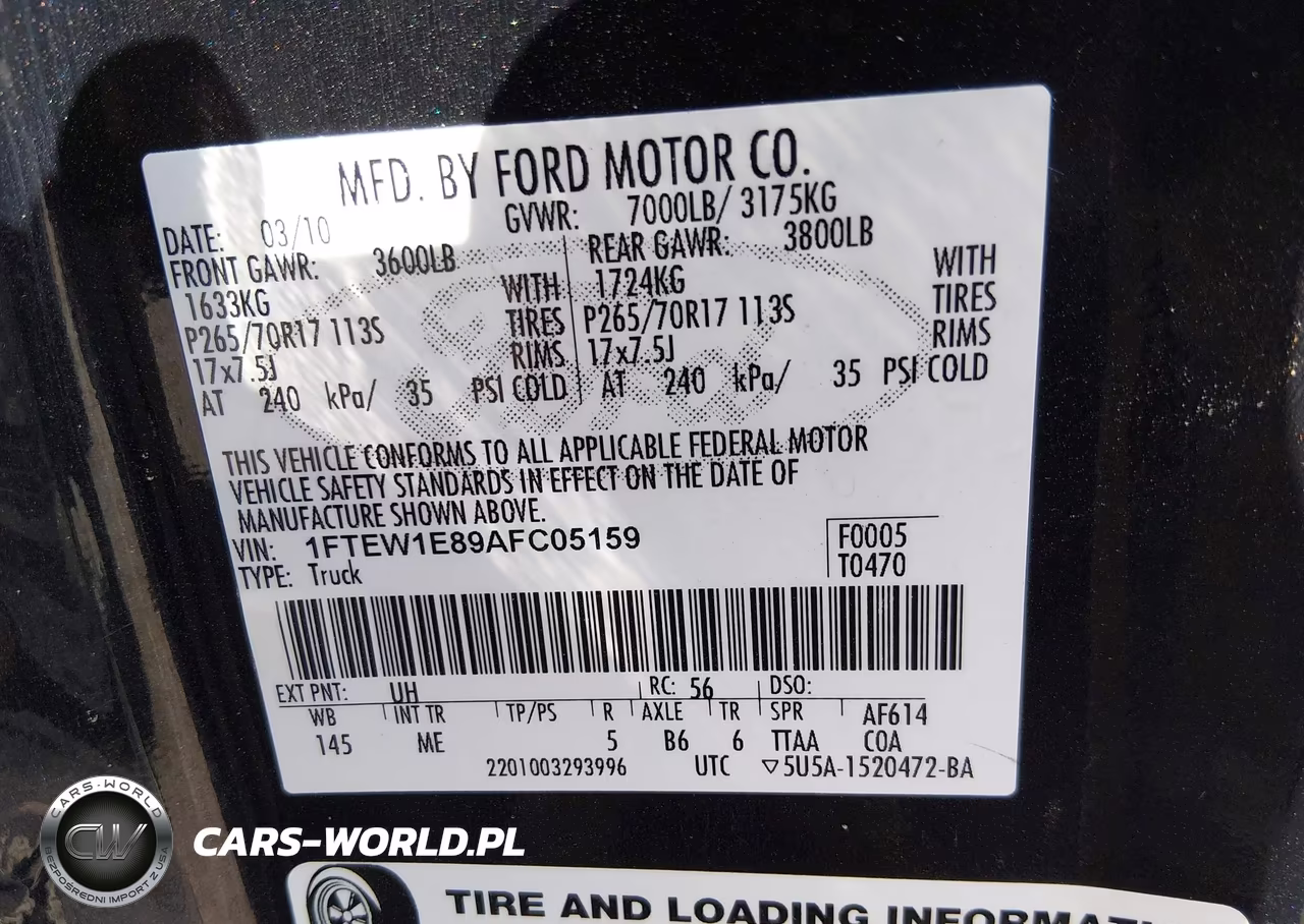 2010 Ford F-150 Xlt VIN:1FTEW1E89AFC05159 - 9