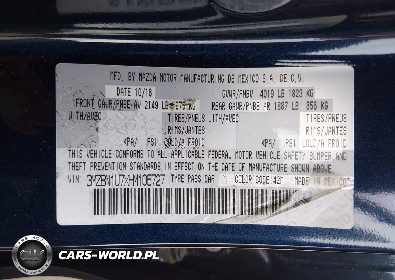 2017 Mazda Mazda3 Sport VIN:3MZBN1U7XHM106727 - 9