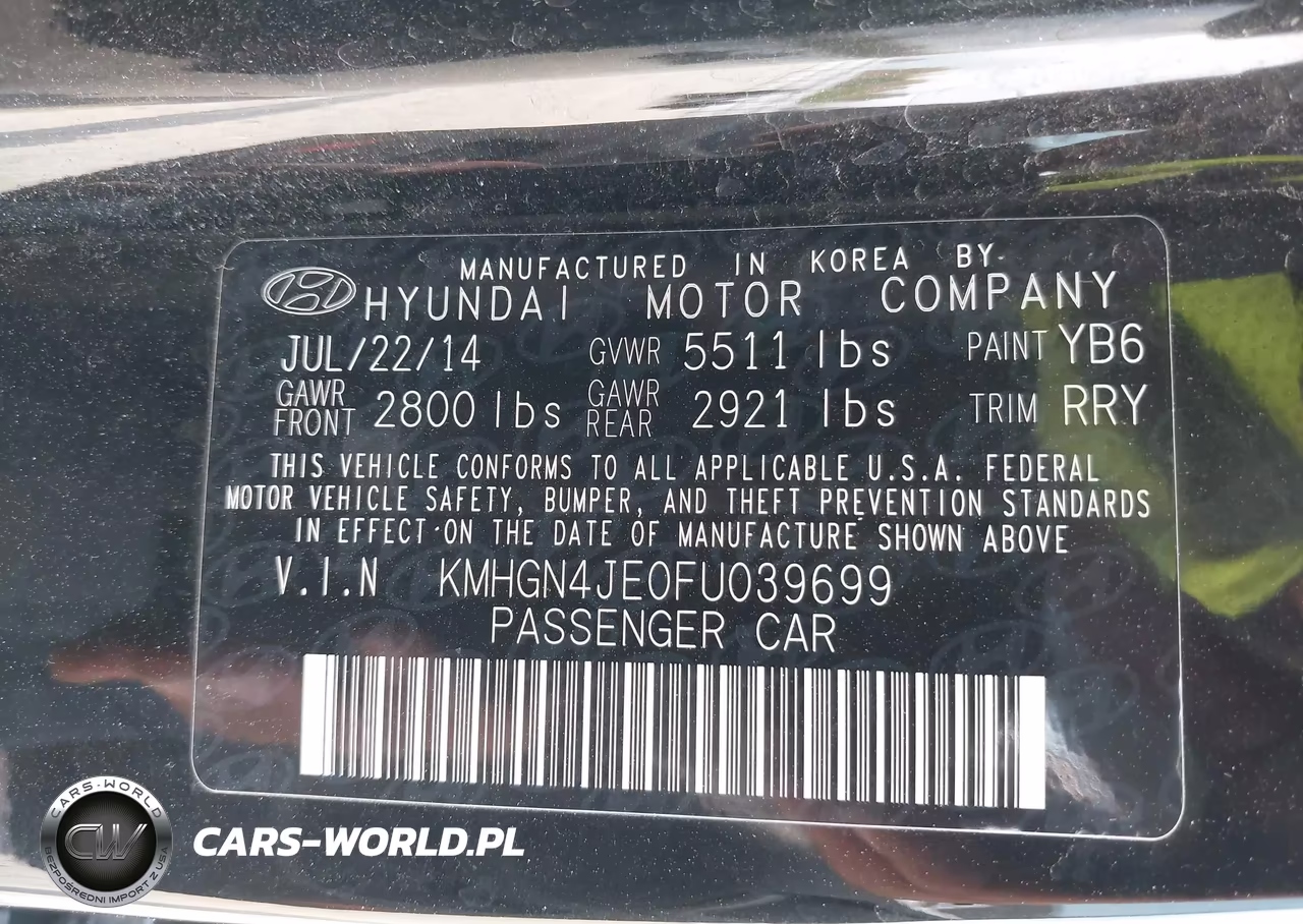 2015 Hyundai Genesis 3.8 VIN:KMHGN4JE0FU039699 - 9