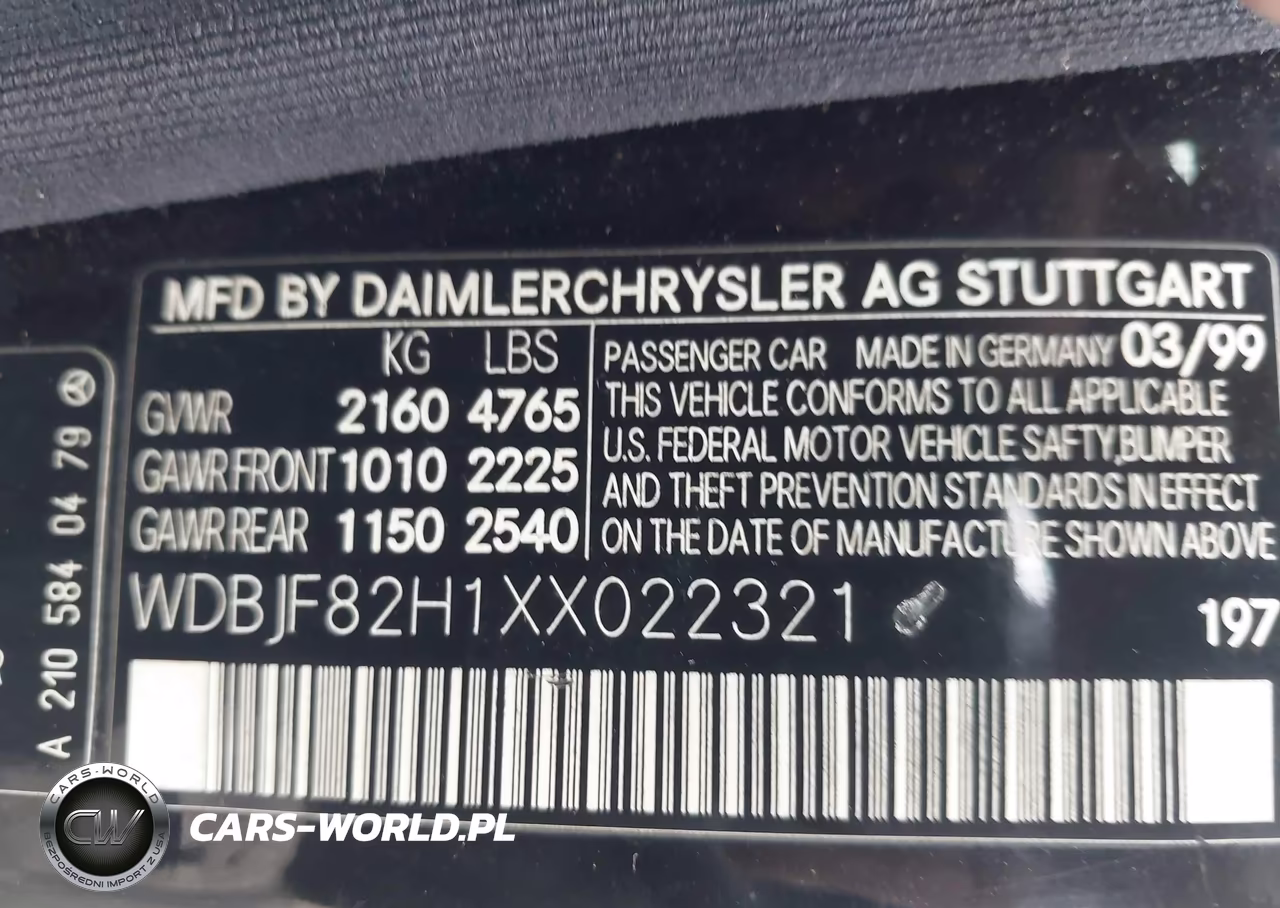 1999 Mercedes-Benz E 320 Awd VIN:WDBJF82HLXX022321 - 9