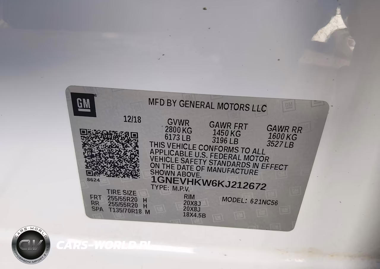 2019 Chevrolet Traverse 3Lt VIN:1GNEVHKW6KJ212672 - 9