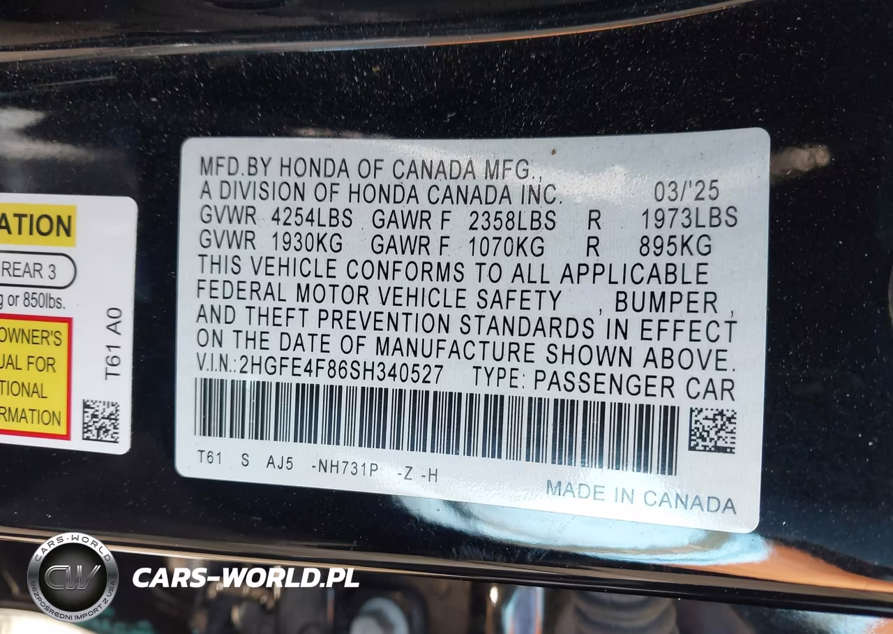 2025 Honda Civic Hybrid Sport-Sport Touring VIN:2HGFE4F86SH340527 - 9