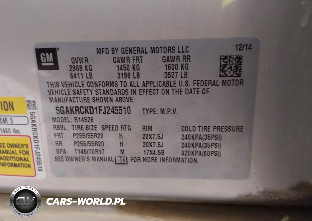 2015 Buick Enclave Premium VIN:5GAKRCKD1FJ245510 - 9