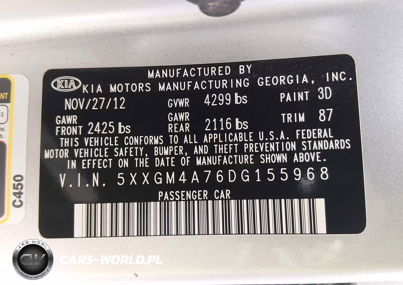 2013 Kia Optima Lx VIN:5XXGM4A76DG155968 - 9