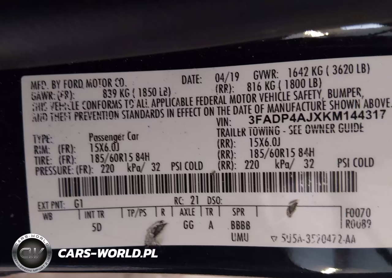 2019 Ford Fiesta S VIN:3FADP4AJXKM144317 - 9