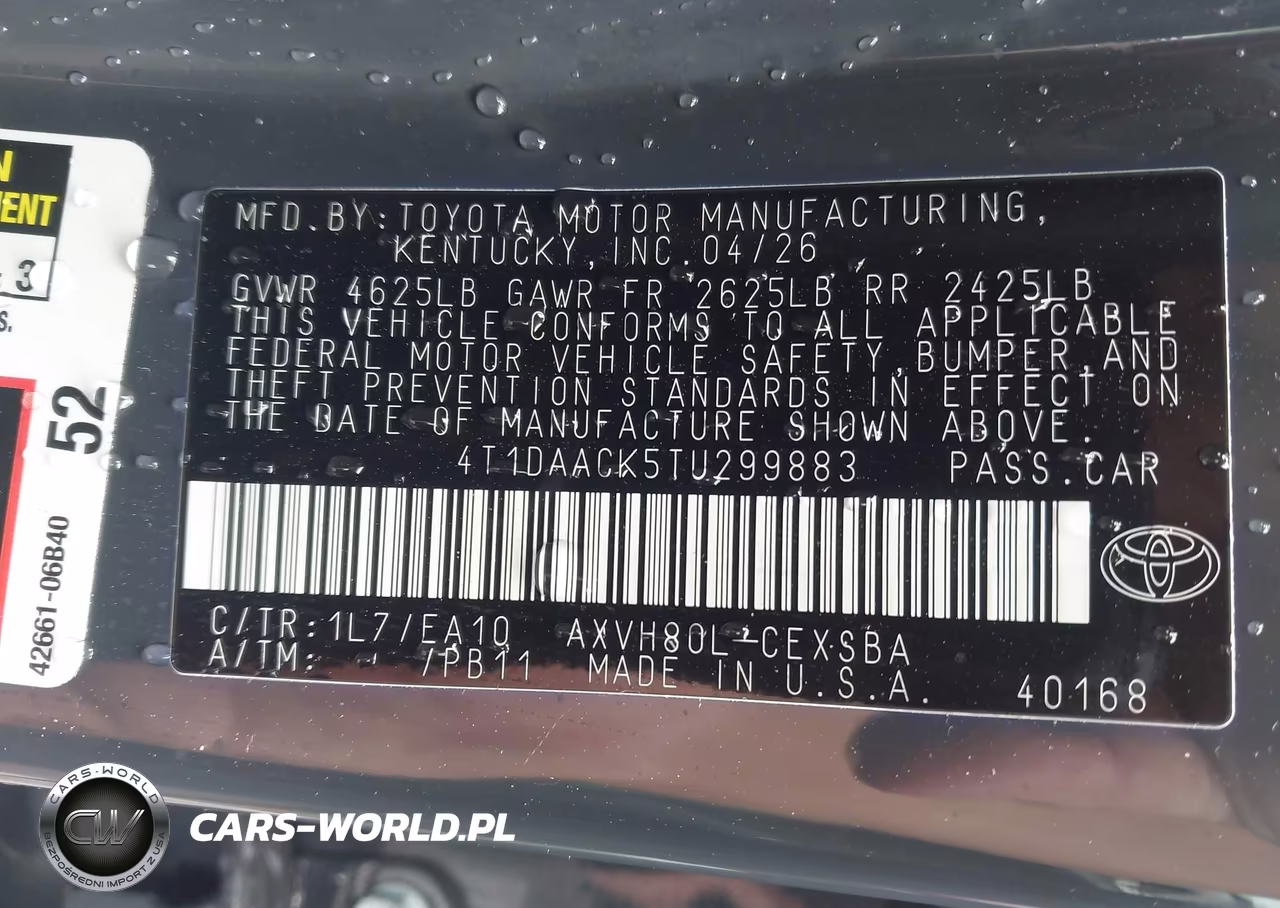 2026 Toyota Camry Se VIN:4T1DAACK5TU299883 - 9
