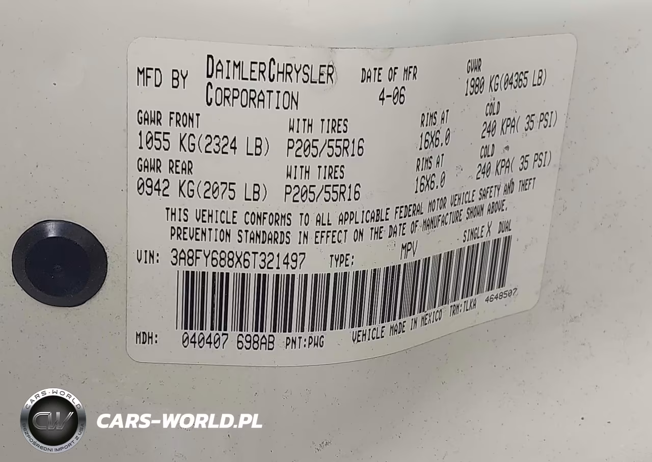 2006 Chrysler Pt Cruiser Limited VIN:3A8FY688X6T321497 - 9