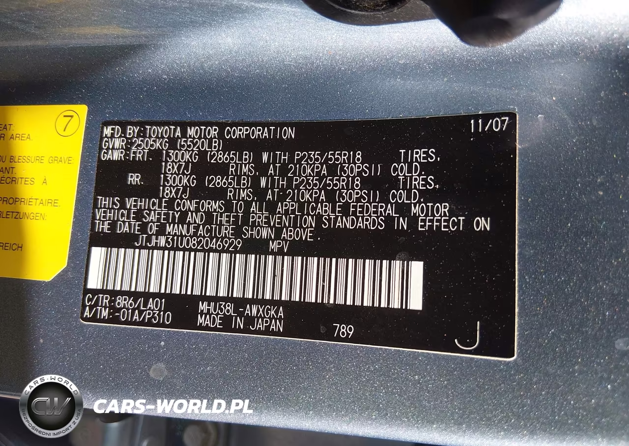2008 Lexus Rx 400H VIN:JTJHW31U082046929 - 9