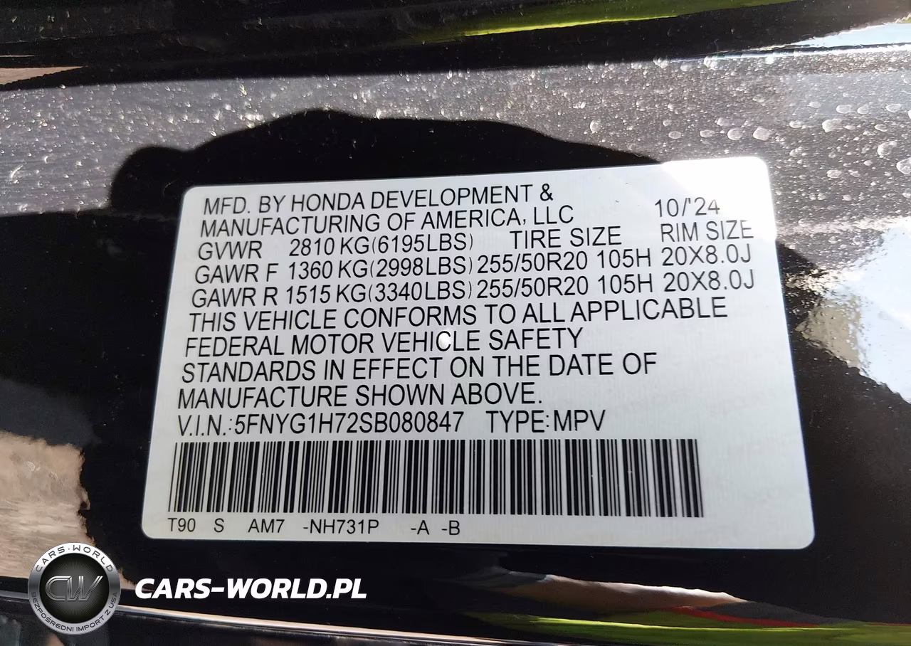 2025 Honda Pilot Touring VIN:5FNYG1H72SB080847 - 9