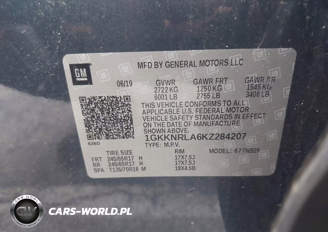 2019 GMC Acadia Sle-1 VIN:1GKKNRLA6KZ284207 - 9