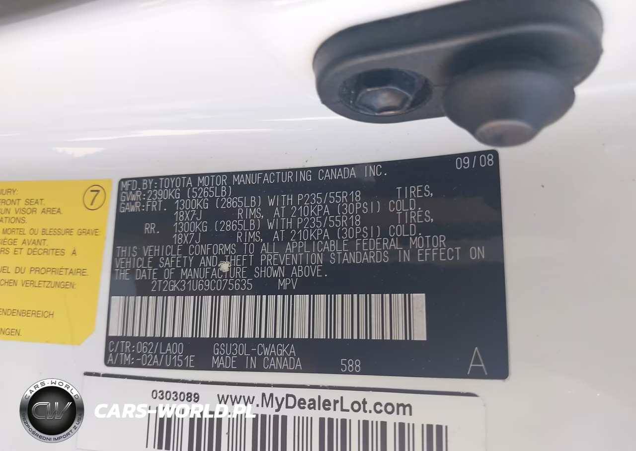 2009 Lexus Rx 350 VIN:2T2GK31U69C075635 - 9