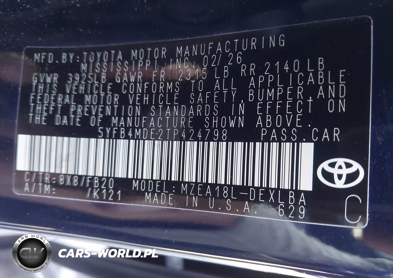 2026 Toyota Corolla Le VIN:5YFB4MDE2TP424798 - 9
