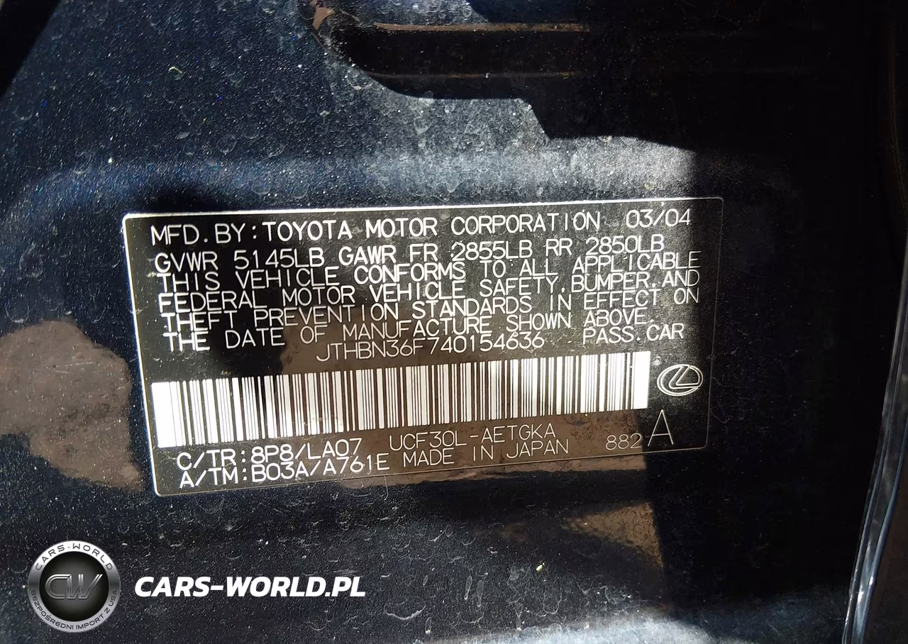 2004 Lexus Ls 430 VIN:JTHBN36F740154636 - 9
