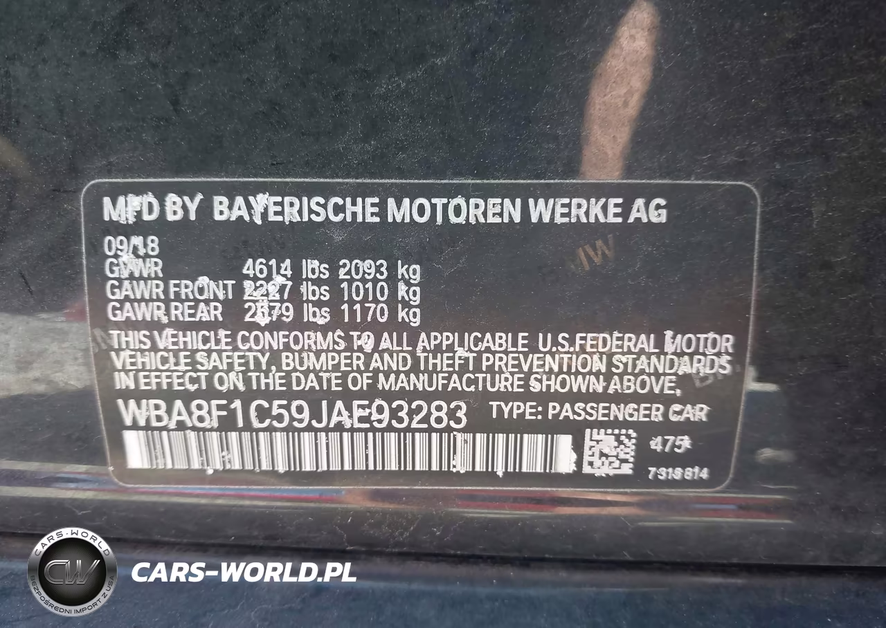2018 BMW 328D xDrive VIN:WBA8F1C59JAE93283 - 9