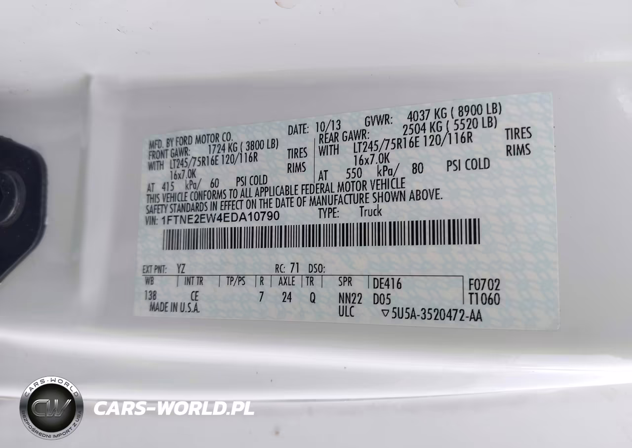 2014 Ford E-250 Commercial VIN:1FTNE2EW4EDA10790 - 9