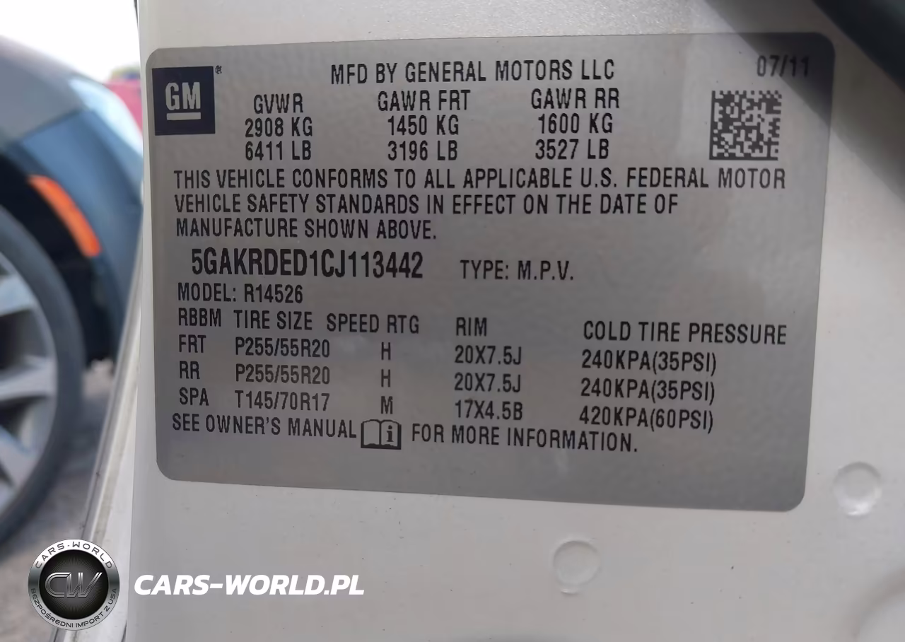 2012 Buick Enclave Premium VIN:5GAKRDED1CJ113442 - 9