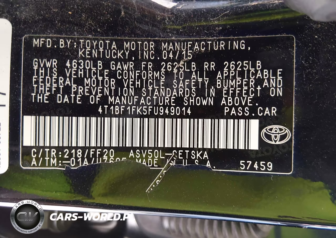 2015 Toyota Camry Se VIN:4T1BF1FK5FU949014 - 9