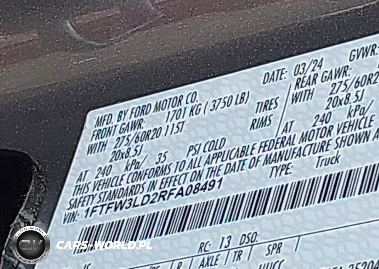 2024 Ford F-150 Xlt VIN:1FTFW3LD2RFA08491 - 9