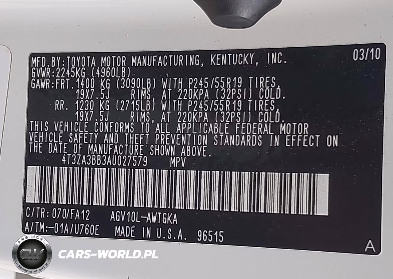 2010 Toyota Venza VIN:4T3ZA3BB3AU027579 - 9