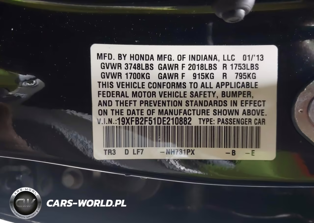 2013 Honda Civic Lx VIN:19XFB2F51DE210882 - 9