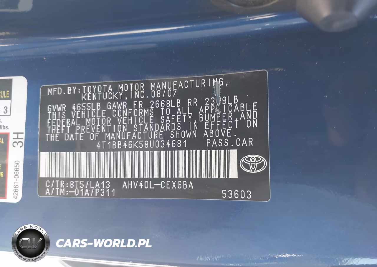 2008 Toyota Camry Hybrid VIN:4T1BB46K58U034681 - 9