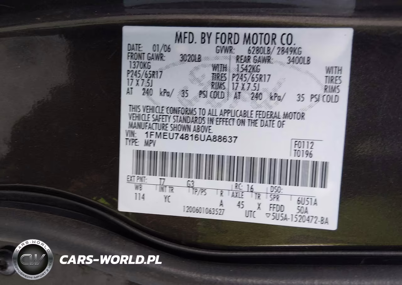 2006 Ford Explorer Eddie Bauer VIN:1FMEU74816UA88637 - 9