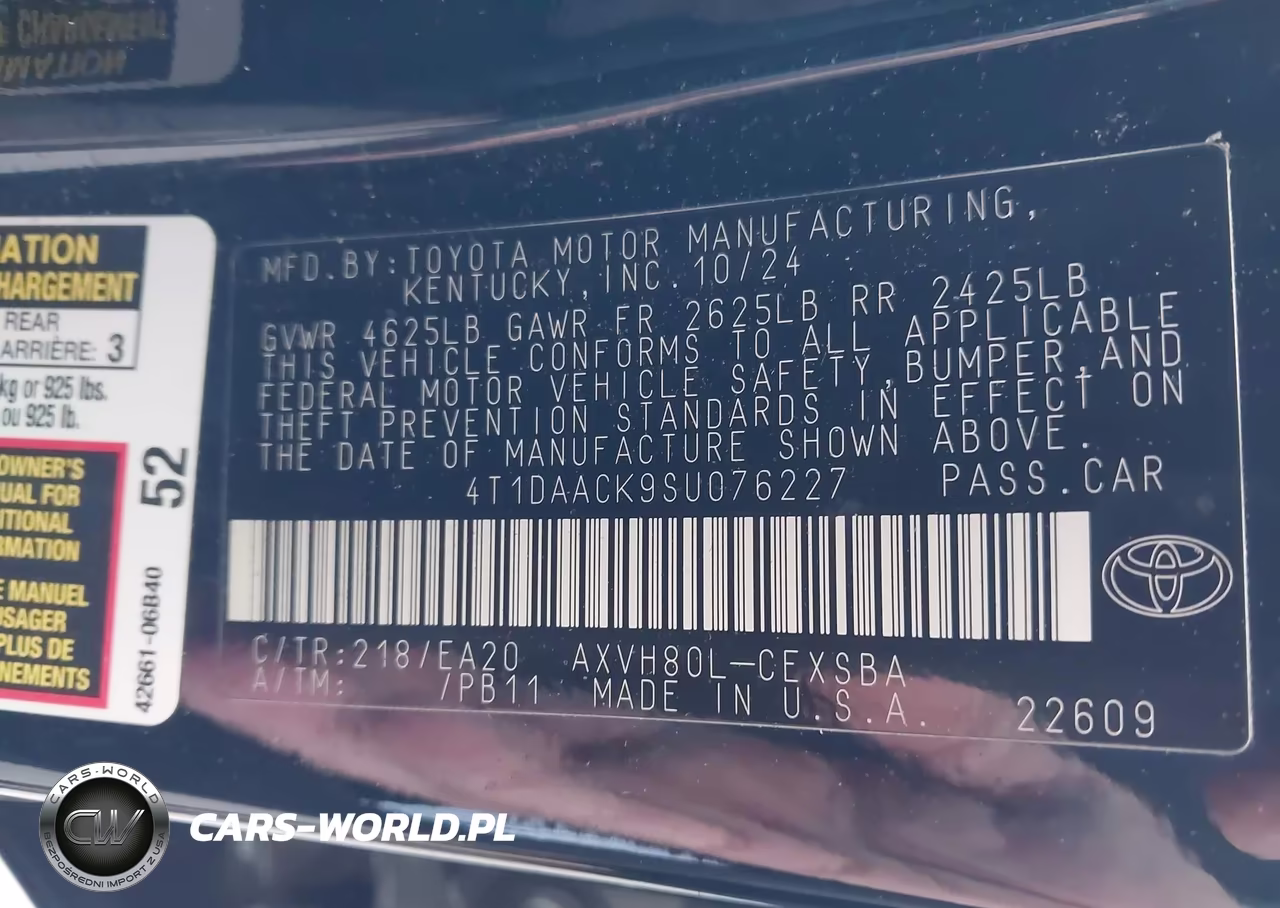 2025 Toyota Camry Se VIN:4T1DAACK9SU076227 - 9