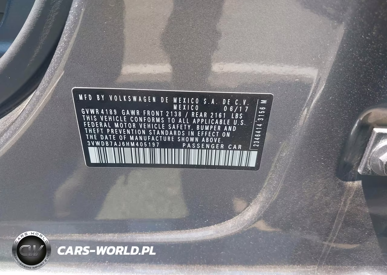 2017 Volkswagen Jetta 1.4T Se VIN:3VWDB7AJ6HM405197 - 9