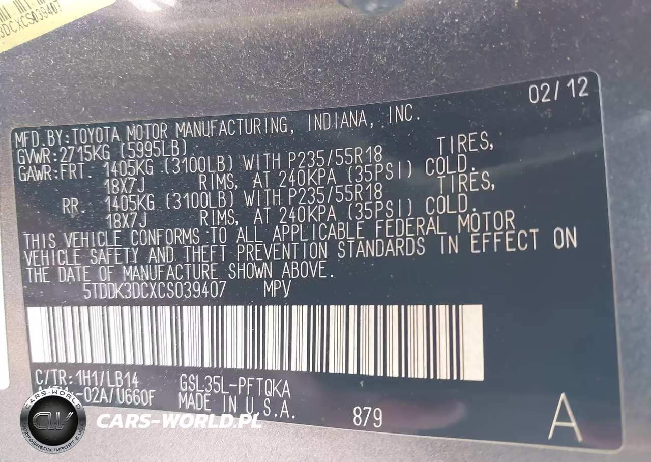 2012 Toyota Sienna Xle 7 Passenger VIN:5TDDK3DCXCS039407 - 9