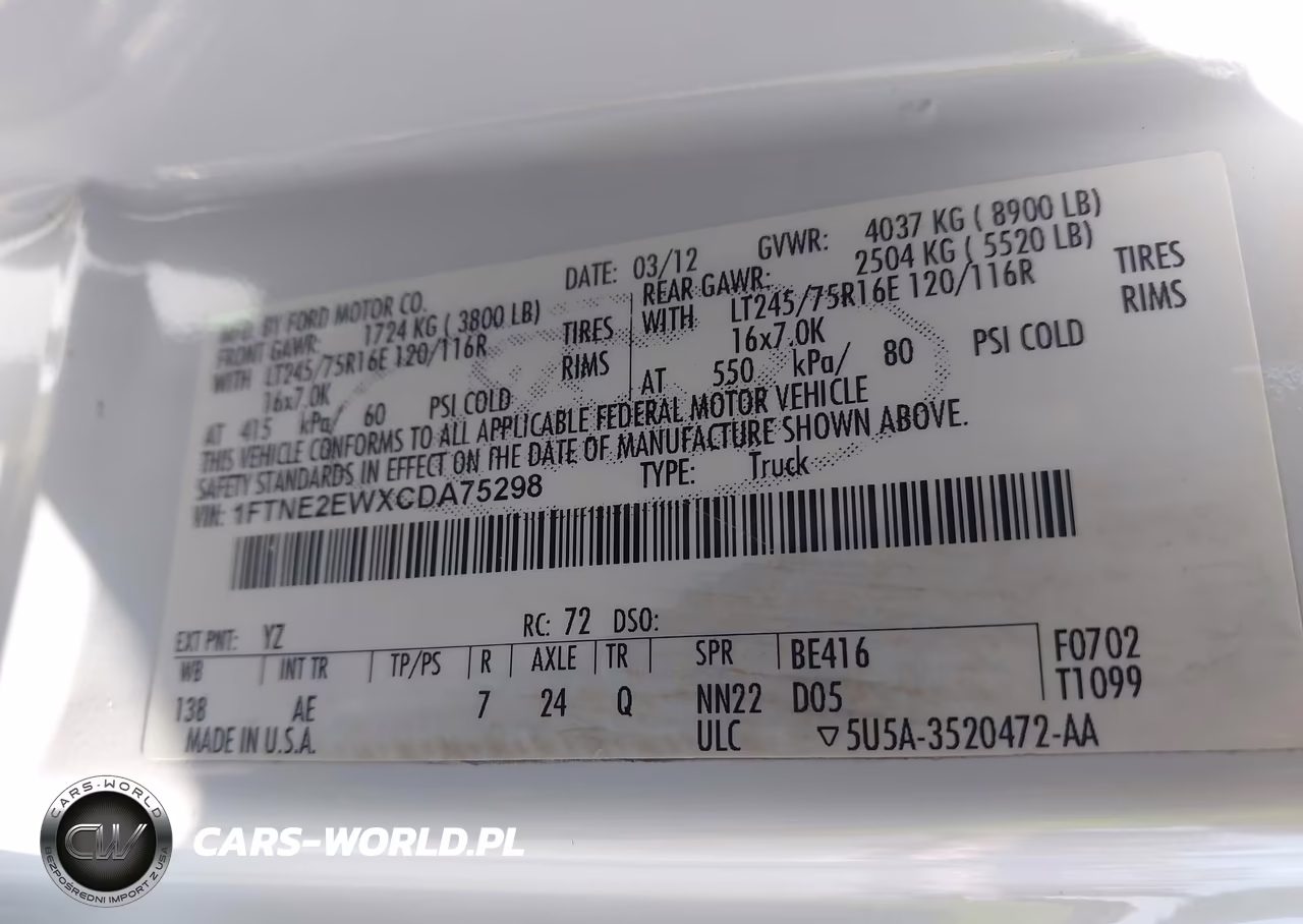 2012 Ford E-250 Commercial VIN:1FTNE2EWXCDA75298 - 9