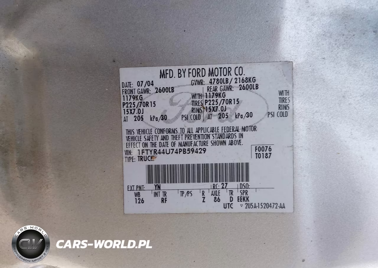 2004 Ford Ranger Edge-Tremor-Xlt VIN:1FTYR44U74PB59429 - 9