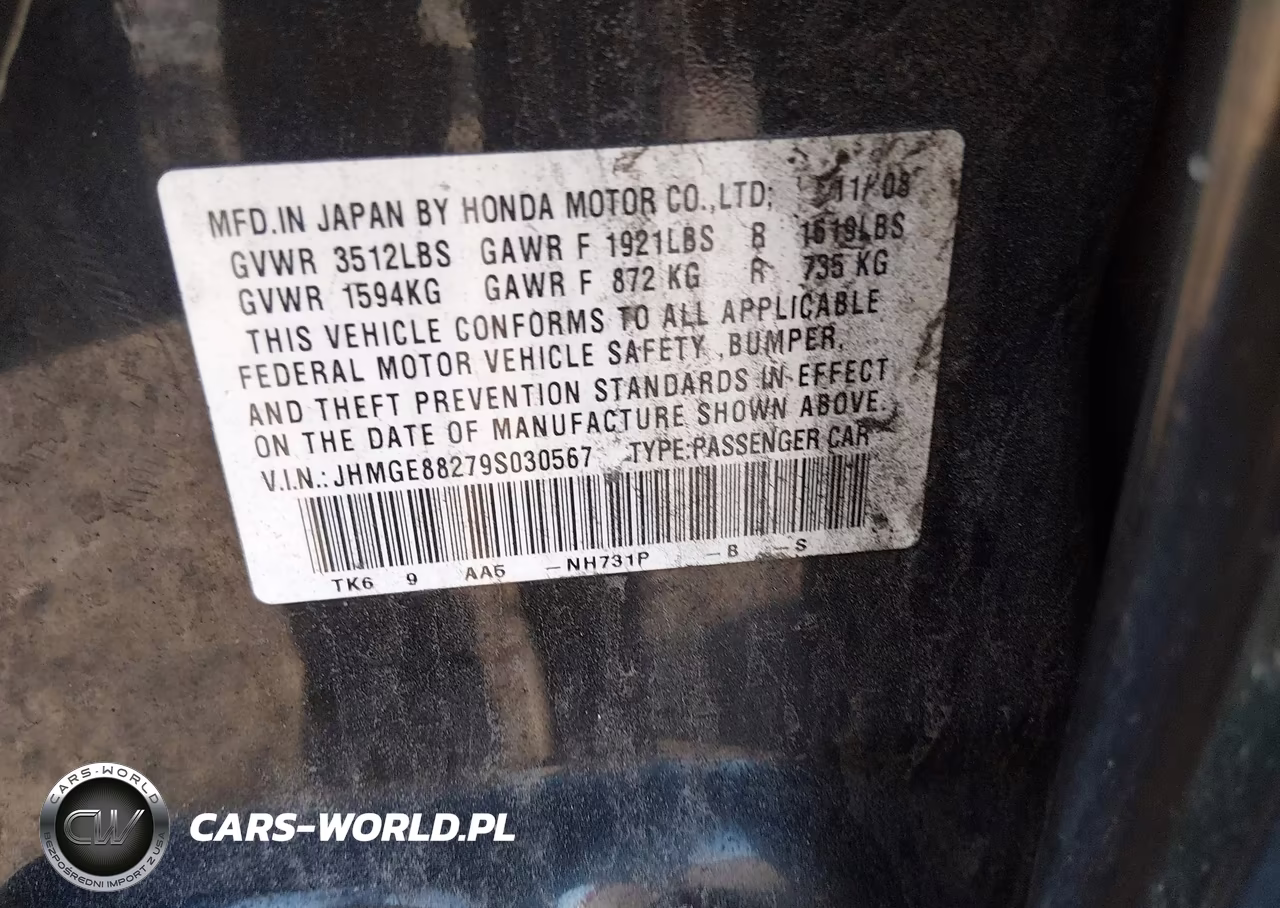 2009 Honda Fit VIN:JHMGE88279S030567 - 9