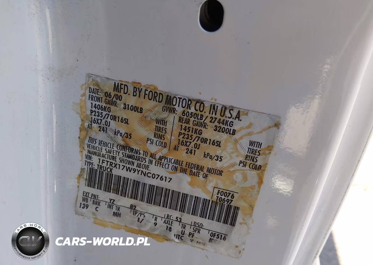 2000 Ford F-150 Lariat-Work Series-Xl-Xlt VIN:1FTRX17W9YNC07617 - 9