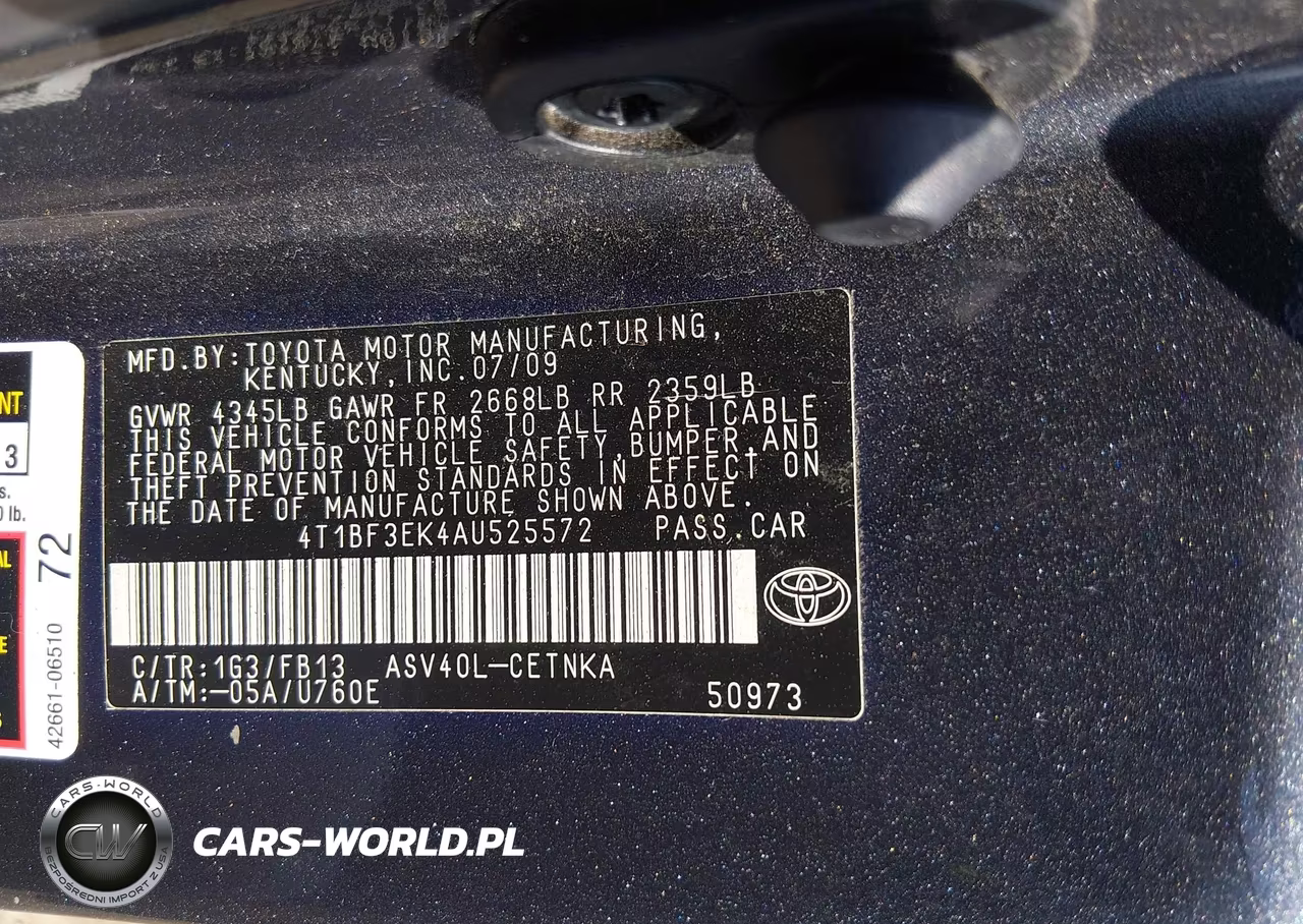 2010 Toyota Camry Le VIN:4T1BF3EK4AU525572 - 9