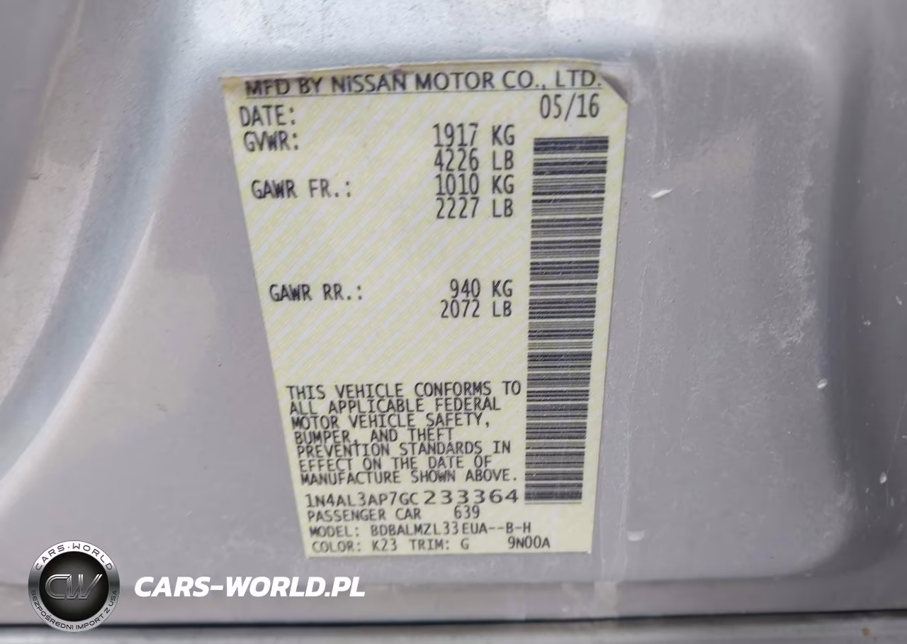2016 Nissan Altima 2.5 Sv VIN:1N4AL3AP7GC233364 - 9