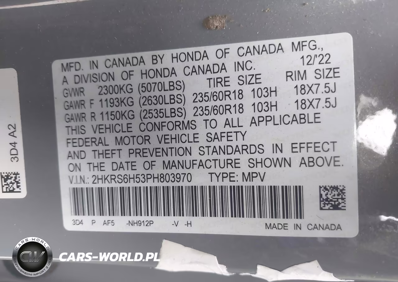 2023 Honda Cr-V Hybrid Sport VIN:2HKRS6H53PH803970 - 9