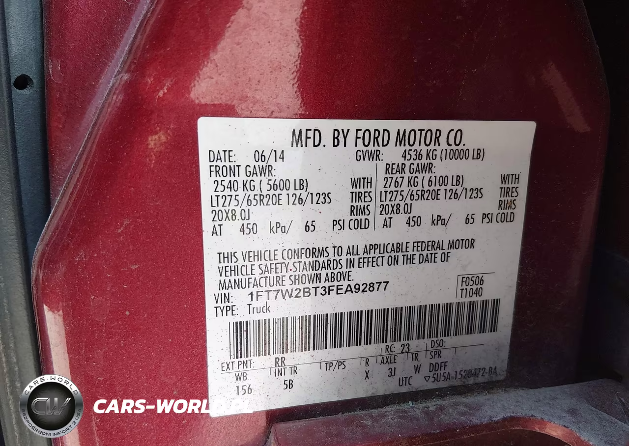 2015 Ford F-250 Lariat VIN:1FT7W2BT3FEA92877 - 9