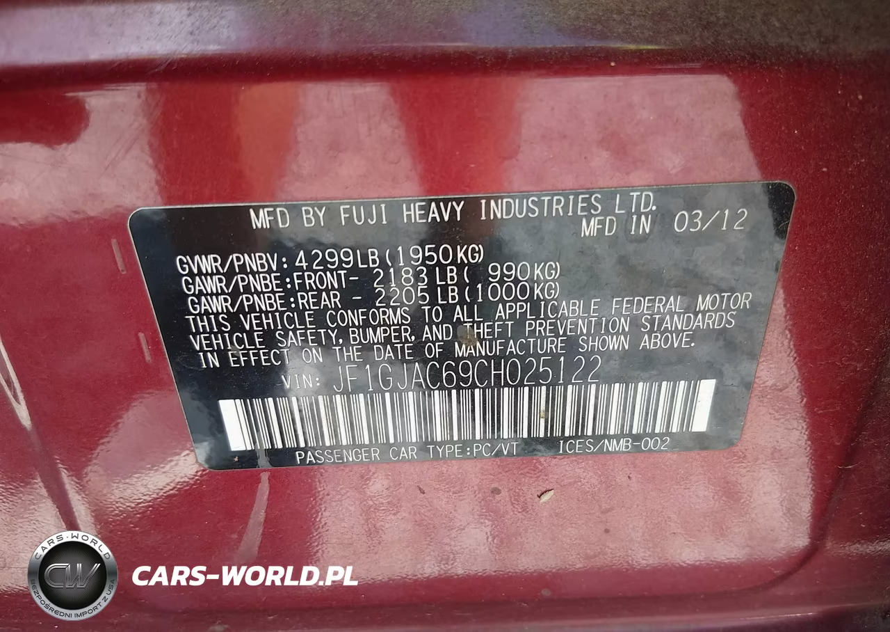 2012 Subaru Impreza 2.0I Premium VIN:JF1GJAC69CH025122 - 9