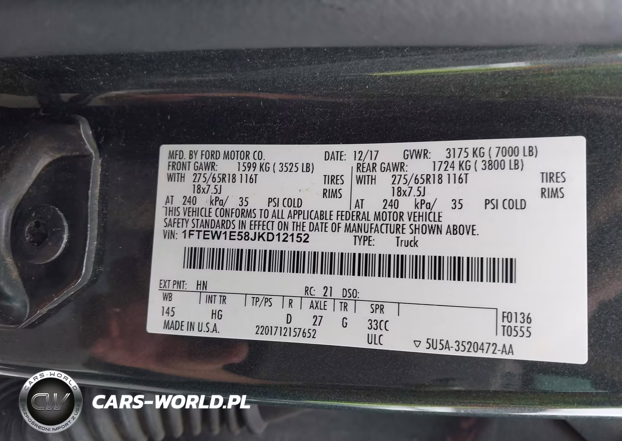 2018 Ford F-150 Lariat VIN:1FTEW1E58JKD12152 - 9
