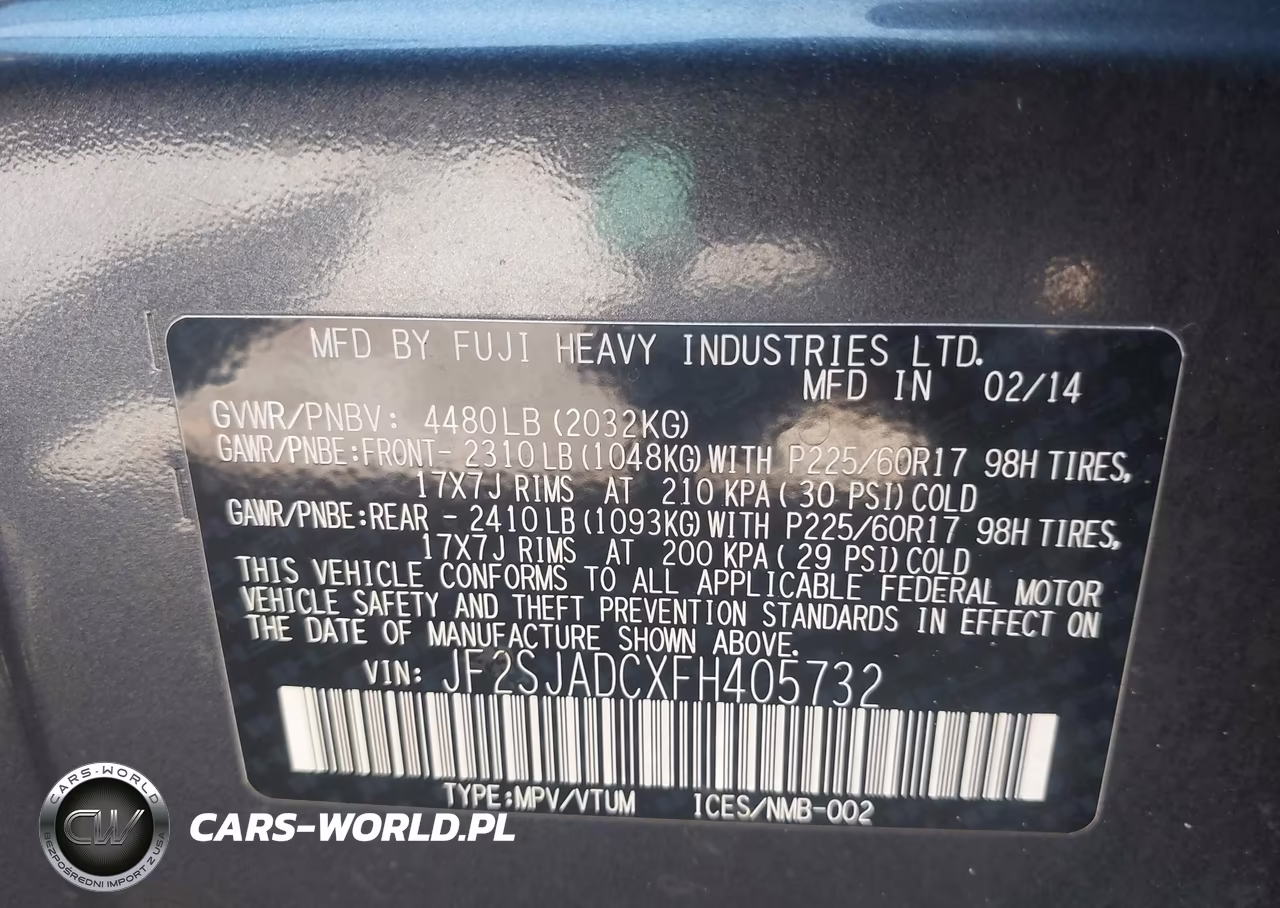 2015 Subaru Forester 2.5I Premium VIN:JF2SJADCXFH405732 - 9