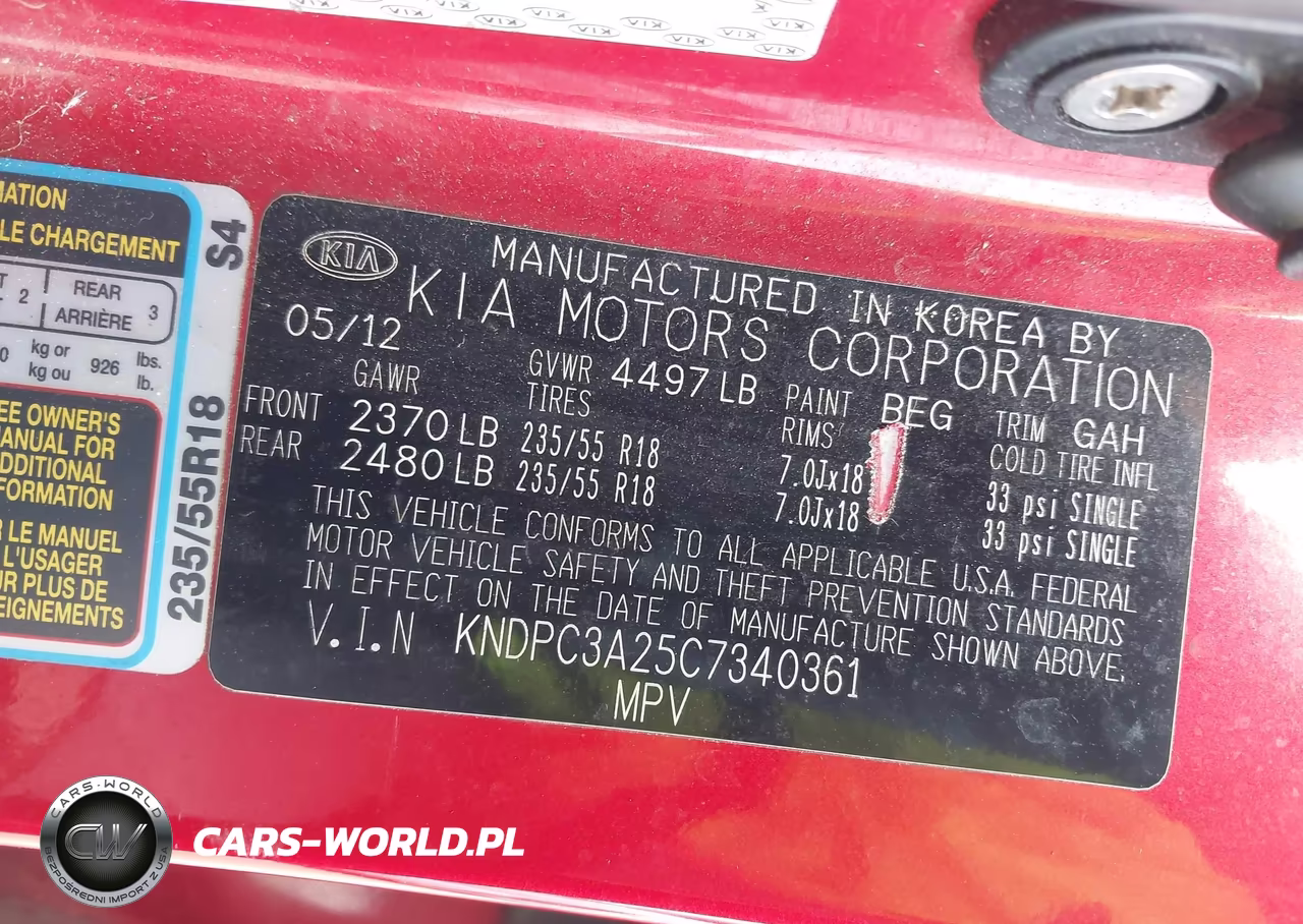 2012 Kia Sportage Ex VIN:KNDPC3A25C7340361 - 9